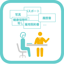 入国管理局申請手続き　必要な書類についてご説明します。エムケイ法務事務所があなたの代理人として書類を集め、用意することもできます